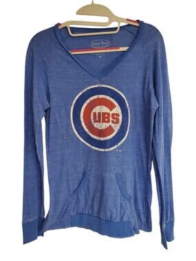 Women's Majestic Threads MLB Chicago Cubs Vintage Feel Raglan | Size Medium